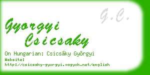 gyorgyi csicsaky business card