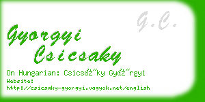 gyorgyi csicsaky business card